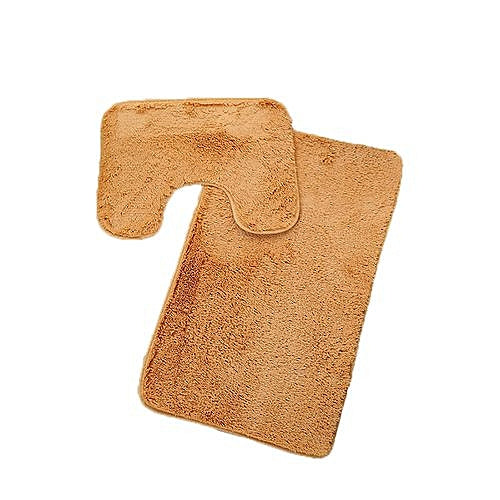 3-Piece Bathroom Set Bath Mat, Contour, and Lid Cover, with Rubber Backing