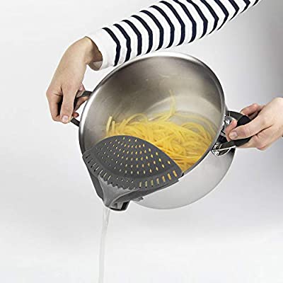 Clip-On Pot Pasta Strainer Plastic Vegetable Fruit Pasta Colander