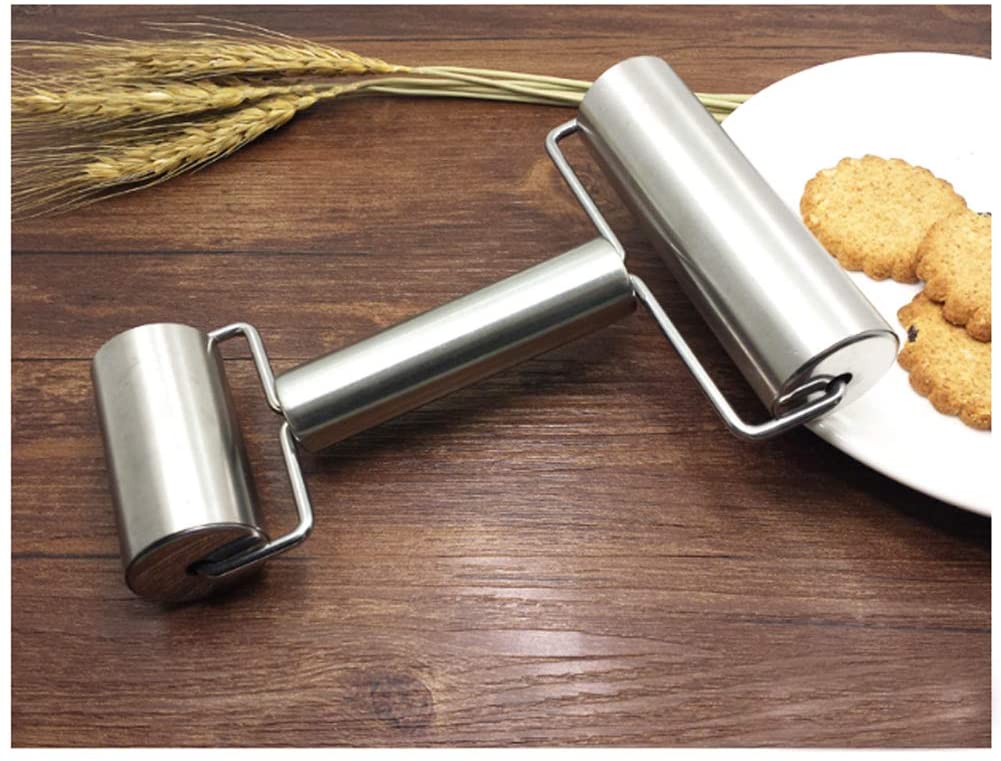 Pastry Pizza Roller Smooth Non Stick Stainless Steel Rolling Pin for Home Baking Cooking
