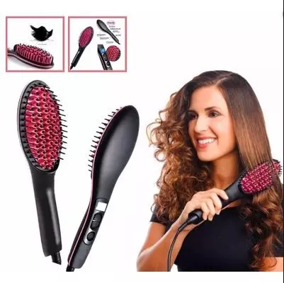 Hair Straightening Brush Comb Digital Electric Hair Brush Straightener Control 450F Fast Heating up Brushes