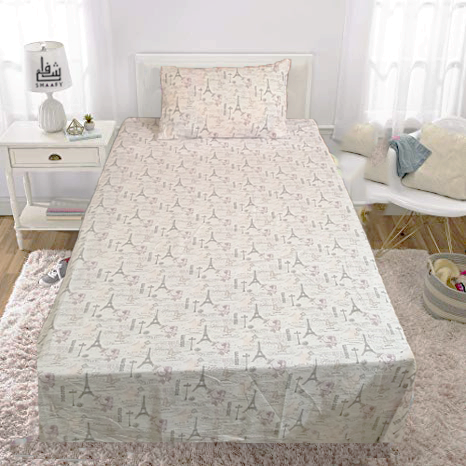 Single kids bedsheet with 1 pillow cover-paris print